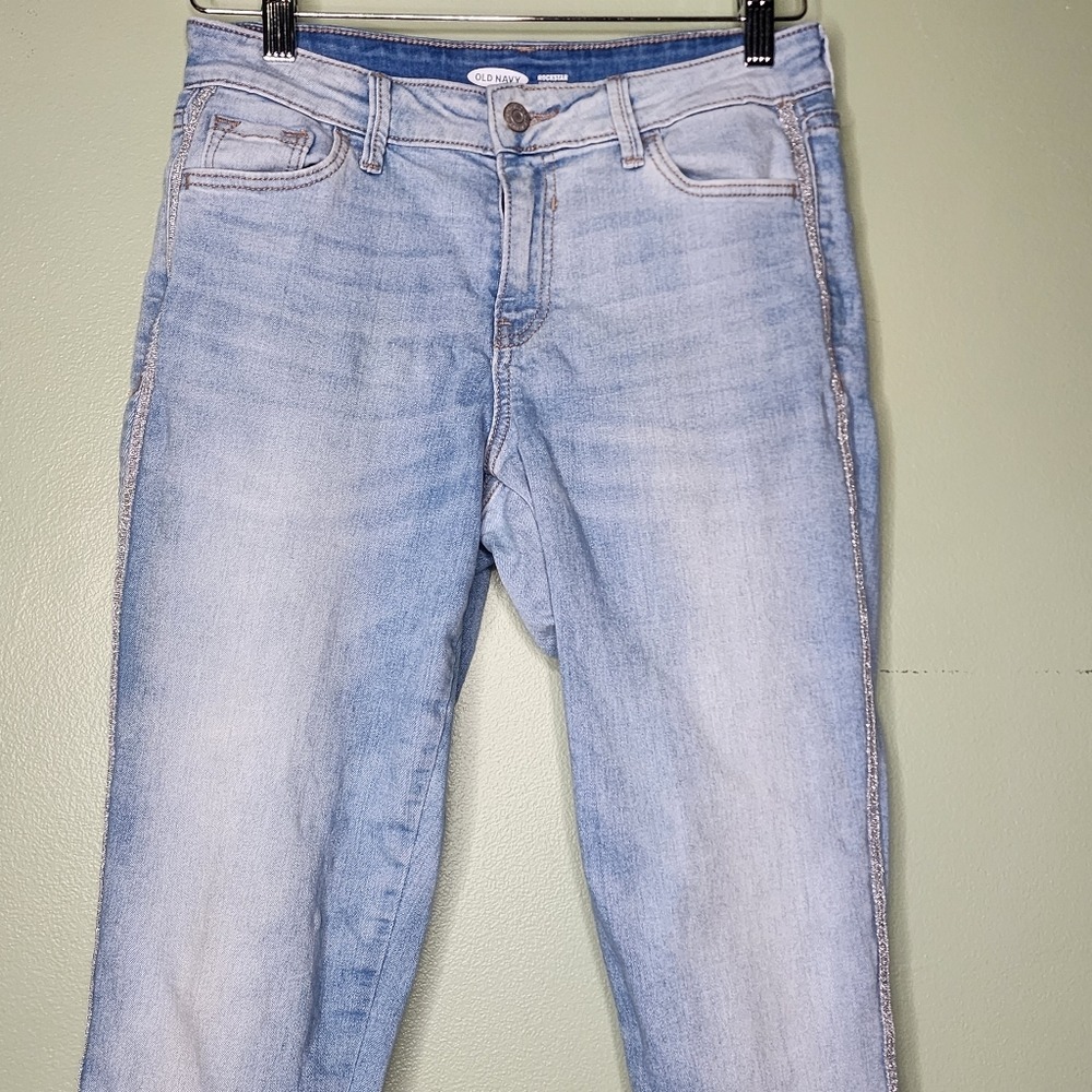 Old Navy Rockstar Super Skinny Jeans Light Wash Denim Classic Size 4 - Picture 2 of 7